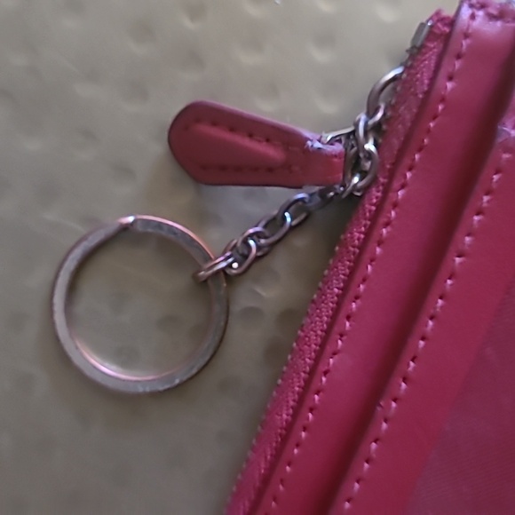 Coach Monogram Mini Skinny ID Case Brown True Red *Has damage* - Picture 3 of 7